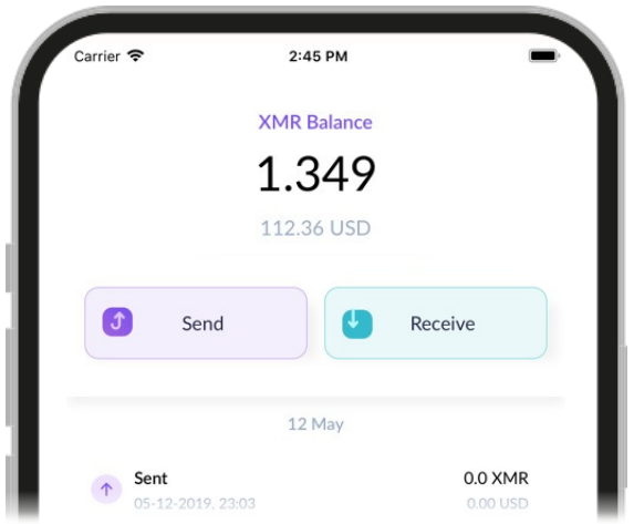 Monero wallet screenshot
